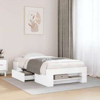 vidaXL Estructura De Cama Madera De Ingenier&iacute;a Blanca 90x200 Cm Vidaxl