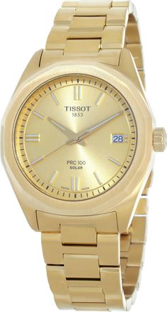 Tissot PRC 100 Quartz Solar Champagne Dial Ladies Watch T1518223302100