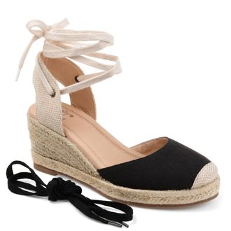 Journee Collection Women & apos;s Monte Medium and Wide Width Espadrille Wedge Sandals