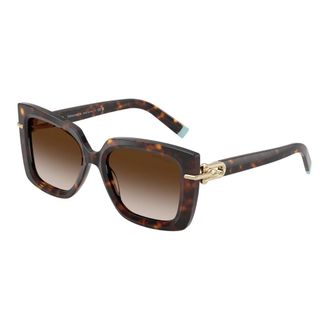 Tiffany & Co. Stijlvolle zonnebril met kleurrijke lenzen - Dames - Zonnebrillen - Bruin - 53 MM - Accessoires