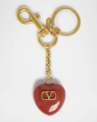 Valentino Garavani VLOGO Signature Heart Charm Keyring
