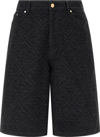 Casablanca Jacquard Print Wijde Pijpen Shorts - Heren - Denim shorts - Blauw - W30 - Katoen - Korte Broeken