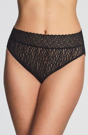 Wacoal High Bar High Cut Briefs in Black at Nordstrom, Size X-Large