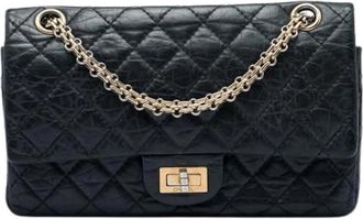Chanel Pre-owned Vintage Double Flap Shoulder Bag - Dames - Vintage Schoudertas - Zwart - ONE Size - Leer - Vintage