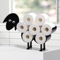 OEM Rnemitery - Soporte Met&aacute;lico Para Rollo De Papel Higi&eacute;nico - Dise&ntilde;o Decorativo De Oveja - Capacidad Para 8 Rollos - Para Ba&ntilde;o - Negro-crezuo