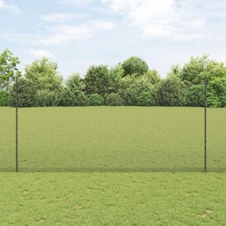 Berkfield Home Welded Wire Fence with 22 U Posts Grey 1.6x25 m Steel