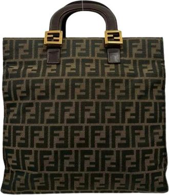 Fendi Pre-owned Vintage Canvas Tote Bag - Dames - Vintage Shopper - Bruin - ONE Size - Vintage