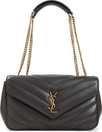 Saint Laurent Dark Grey Loulou Medium Shoulder Bag