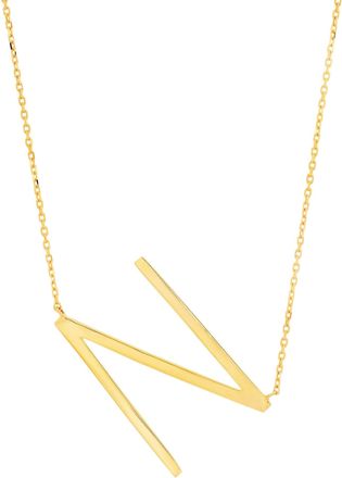 MAX + STONE 14k Yellow Gold Plated Sterling Silver Large Sideways Block Initial Letter