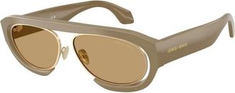 Giorgio Armani Volledig montuur acetaat zonnebril - Heren - Accessoires - Beige - Maat: 57 MM