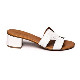 Vincent Vega Vincent Vega, Schoenen, Dames, Wit, 39 EU, Leer, P406 Heeled Mule