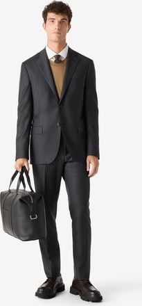 Corneliani Grey pin striped wool twill suit