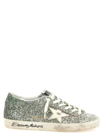 Golden Goose Silver Lace Up Sneakers