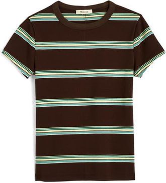 Madewell The 90s Crewneck Cotton T-Shirt in Dark Brown at Nordstrom, Size Xx-Small