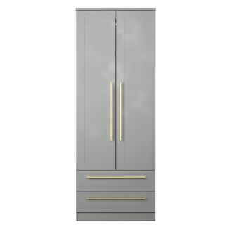 Welcome Furniture Ealing Ready Assembled 2 Door 2 Drawer Wardrobe in Dusk Grey - Welcome Furniture | TJ Hughes