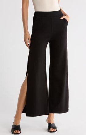 Patrizia Luca Slit Wide Leg Pants in Black at Nordstrom Rack, Size X-Small