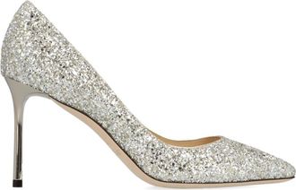Jimmy Choo London Silver Embellished Pumps