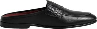 Dolce & Gabbana Open slippers zonder rug - Heren - Slip ons - Zwart - 40 EU - Leer - Schoenen