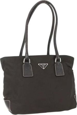 Prada Pre-owned Tote Bags, female, Green, Size: ONE SIZE Pre-owned Nylon Tote Bag