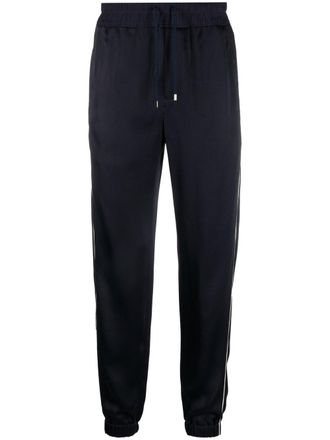 Saint Laurent glossy-finish track pants - Blue
