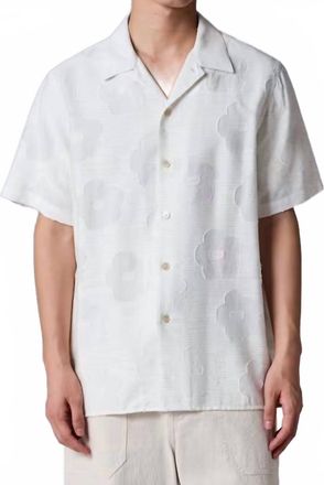 Paul Smith Zine Floral Fil Coupe Shirt In Off White