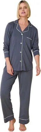 The Cats Pajamas Pima Knit Pajama Set in Steel Blue at Nordstrom, Size X-Large