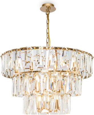 Maytoni Puntes Moderna L&aacute;mpara De Techo Colgante Dorada Puntes De 3 Niveles Y 18 Luces - Maytoni