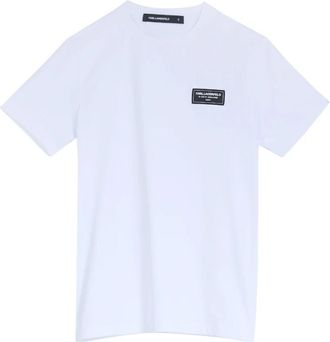 Karl Lagerfeld T-shirt Etichetta - Heren - T-shirts - Wit - XL - Katoen - Tops