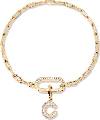 Brook & York Petra Initial Charm Bracelet in Gold C at Nordstrom