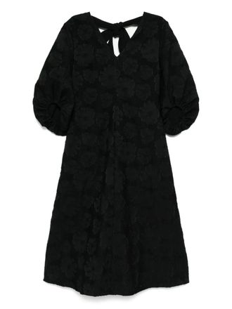 Stine Goya 3/4 midi-jurk met volumemouwen - Zwart