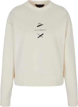 A|X Armani Exchange Sweatshirt met ronde hals - Dames - Sweatshirts - Wit - S - Katoen - Hoodies & sweatvesten