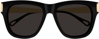 Chlo&eacute; 53mm Cat Eye Sunglasses in Black at Nordstrom