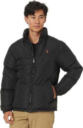 U.S.Polo Association U. S. Polo Assn. Big Channel Puffer Jacket Mens Black Full Zip DDR3179