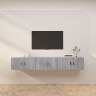 vidaXL Vidaxl - Muebles Para Tv De Pared 3 Uds Gris Sonoma 80x34,5x40 Cm