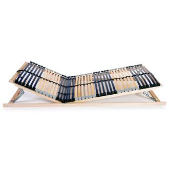 Berkfield Home Slatted Bed Bases 2 pcs with 42 Slats 7 Zones 90x200 cm in Light Tan