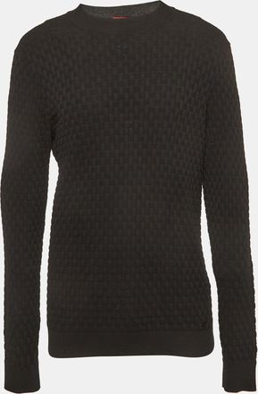 HUGO BOSS Black Basket Knit Crewneck Sweatshirt L