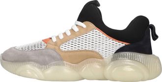 Moschino Leren en stoffen sneakers - Dames - Sneakers - Veelkleurig - 40 EU - Leer - Schoenen