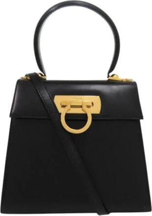 Ferragamo Pre-owned Handbags, female, Black, Size: ONE SIZE Pre-owned Leather Handbag
