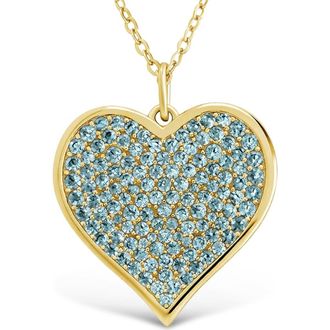 Sterling Forever 14k Gold Plated Cubic Zirconia Heart Pendant Necklace at Nordstrom