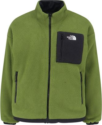 The North Face Reversible Olive Green Fleece Jacket