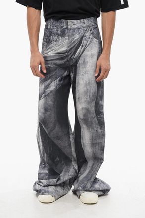 Balmain Jeans Loose Fit con Stampa Statua 38cm Balmain