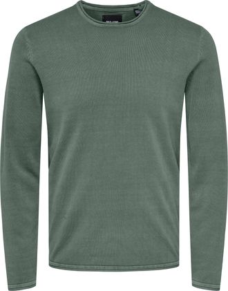 Only & Sons Rundhalspullover ONLY & SONS ONSGASTON REG 12 WASH CREW KNIT CS OTL, Herren, Gr. XXL, laurel wreath, Strick, Obermaterial: 100% Baumwolle, unifarben, 