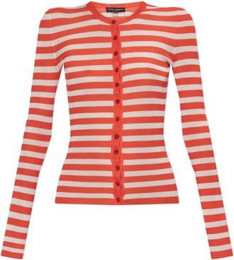 Dolce & Gabbana Gestreept patroon vest - Dames - Vesten - Rood - S - Leer - Truien & Vesten