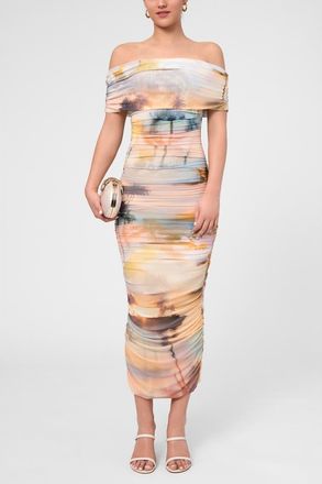 Rachel Roy Aubree Off-the-Shoulder Maxi Dress in Light Pastel Orange at Nordstrom, Size Xx-Large