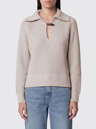 Isabel Marant Maglia Miranda in misto lana beige con profondo scollo a V