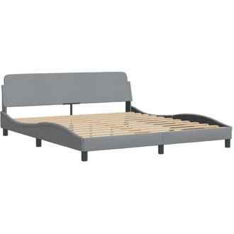 vidaXL Cama Sin Colch&oacute;n Tela Gris Claro 180x200 Cm Vidaxl