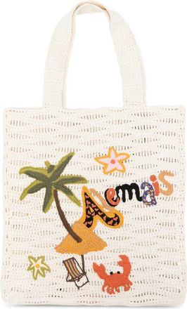 Alemais Island Cove Embroidered Crochet Tote Bag