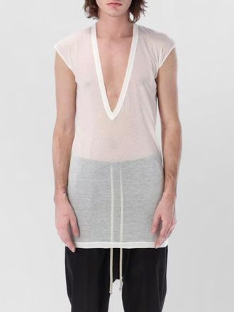 Rick Owens deep v cotton jersey drawstring t shirt