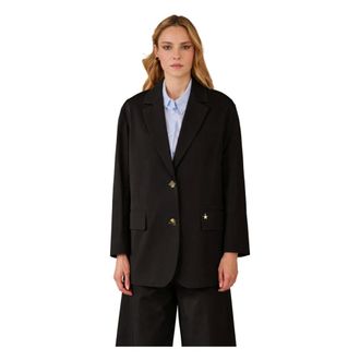 Souvenir Blazers, female, Black, Size: M Giacca monopetto in cotone