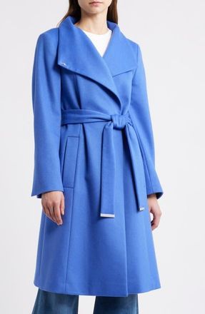 BOSS Wool & Cashmere Belted Coat in Turq/Aqua at Nordstrom, Size 10